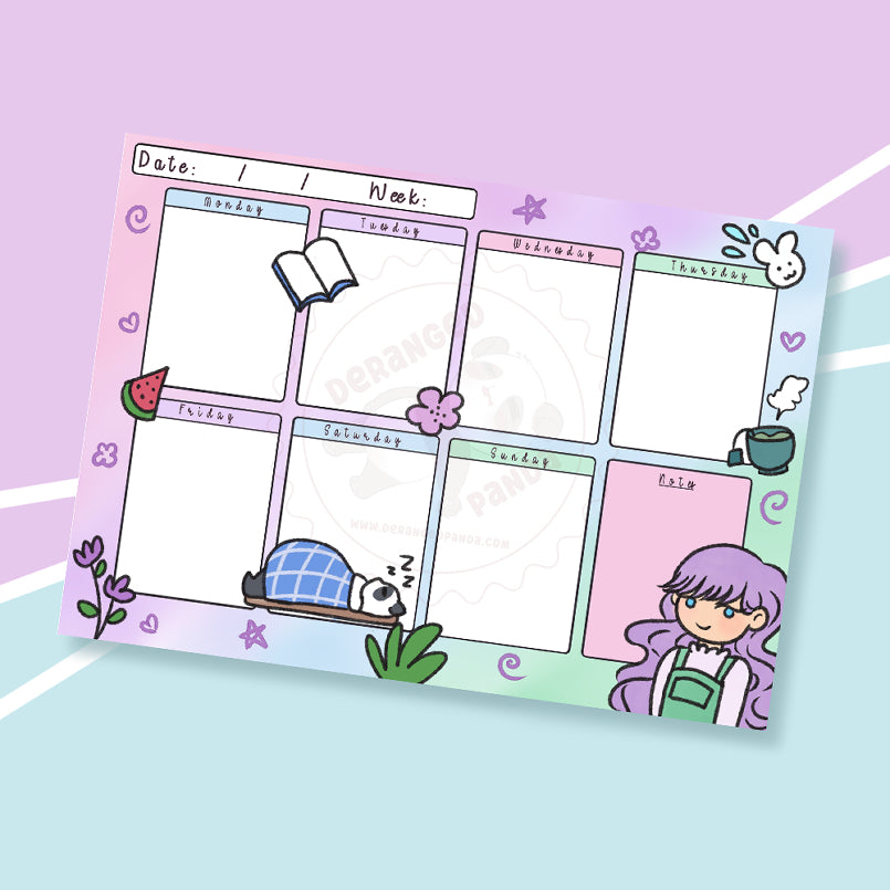 Kawaii Weekly Notepad - Large